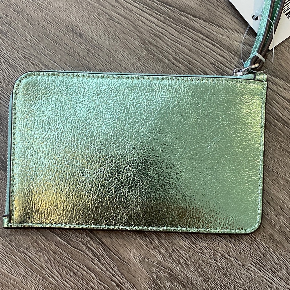 Kate Spade Metallic Leathe Seawater Wristlet - Picture 4 of 8